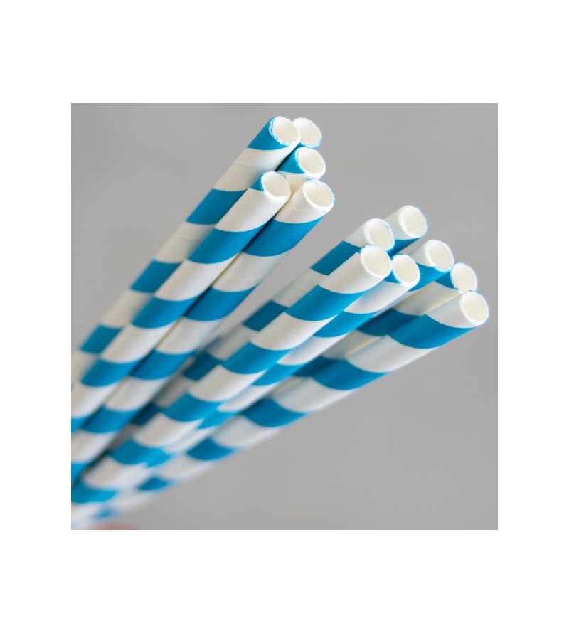 Blue-White Cocktail Paper Straw