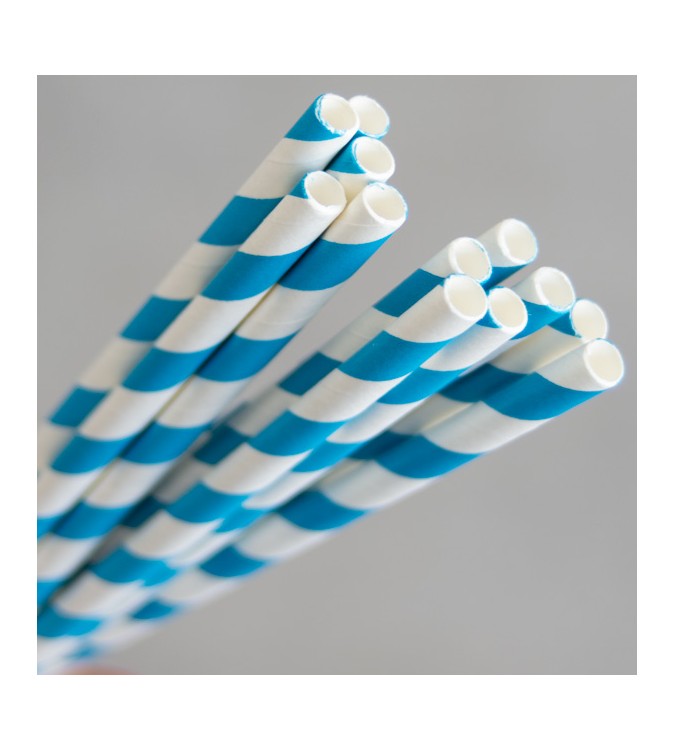 Blue-White Cocktail Paper Straw