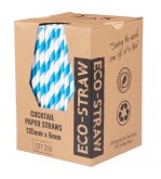 Blue-White Cocktail Paper Straw