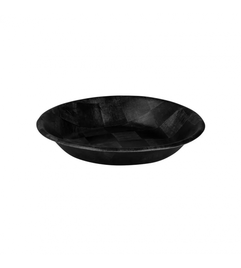 Trenton 450mm Salad Bowl Round Woven Wood Black
