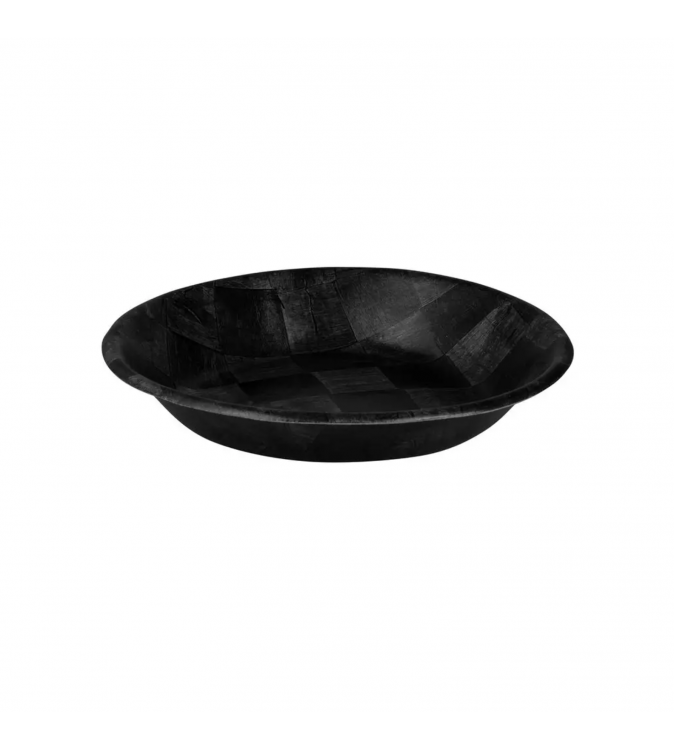 Trenton 450mm Salad Bowl Round Woven Wood Black