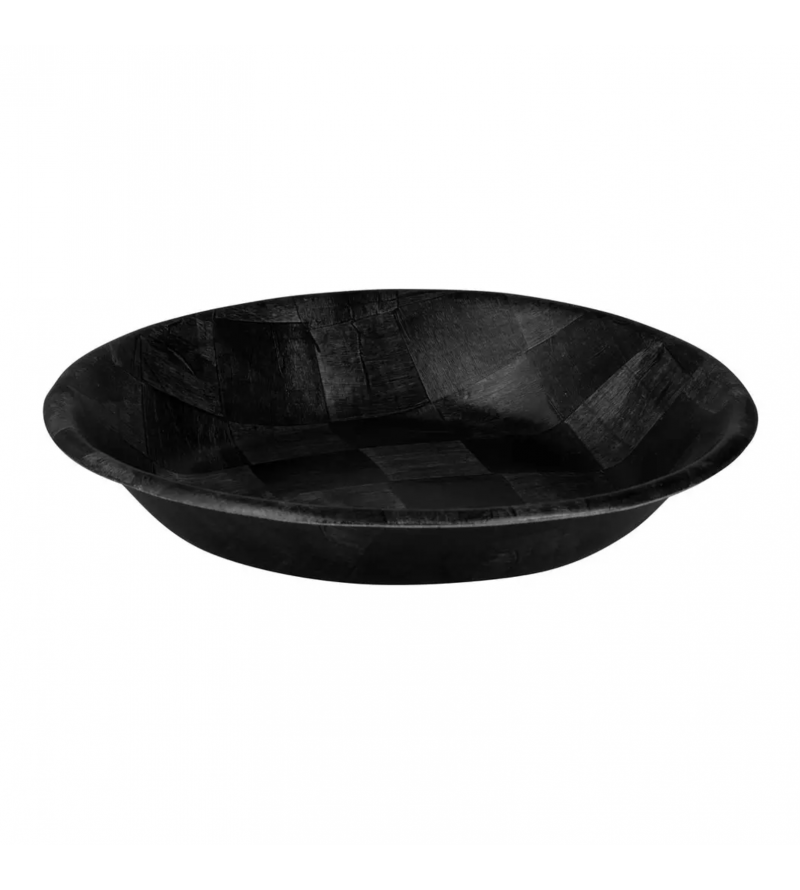 Trenton 600mm Salad Bowl Round Woven Wood Black