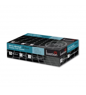 Bastion Nitrile Gloves Black Powder Free Large