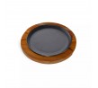 Moda 190mm Round Cast Iron Sizzler w/Wooden Board