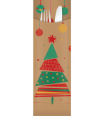 Yiassoo Xmas Kraft Cutlery Pouch Only 65x200mm