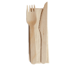 Bioway Wooden Cutlery Pack Knife/Fork/Napkin