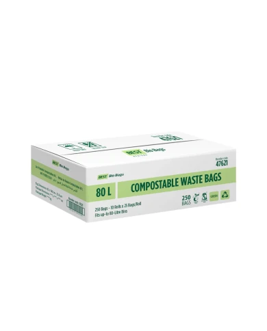 Bin Liner Green Compostable 80L (100)