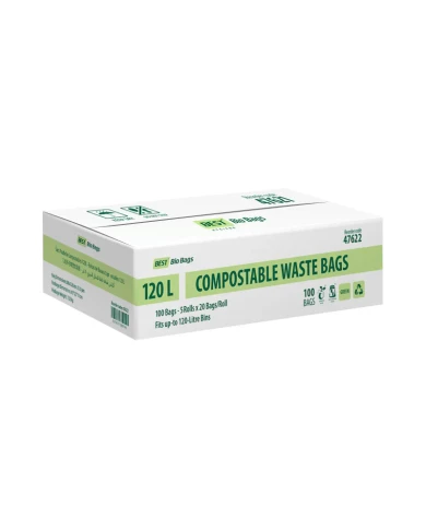Bin Liner Green Compostable 120L (100)