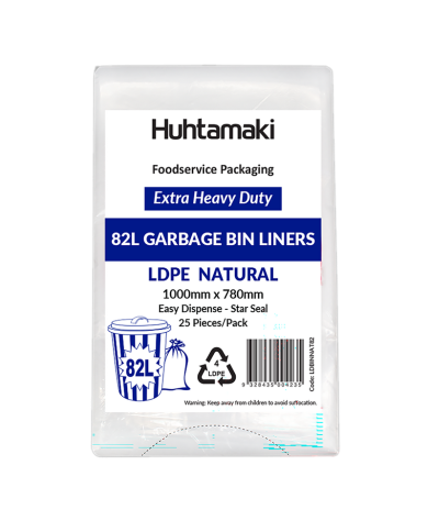Bin Liner 82L LDPE XHD Clear