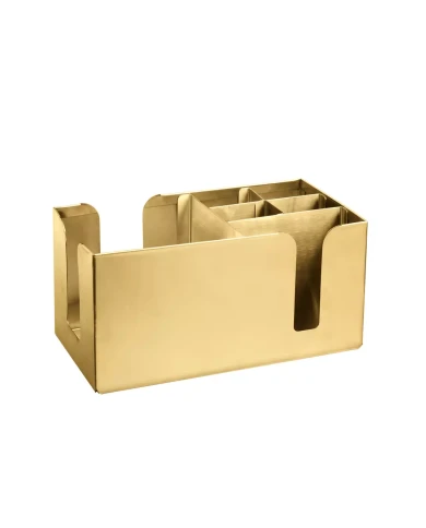 Crown Bar Organiser 6 Compartment Gold PVD