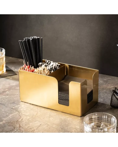 Crown Bar Organiser 6 Compartment Gold PVD