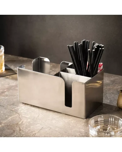 Crown Bar Organiser 6 Compartment Stainless Steel