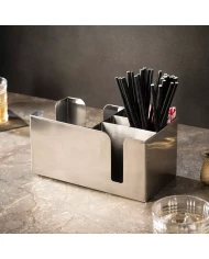 Crown Bar Organiser 6 Compartment Stainless Steel