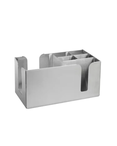 Crown Bar Organiser 6 Compartment Stainless Steel