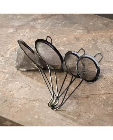 Crown Conical Cocktail Strainer 80mm Black PVD
