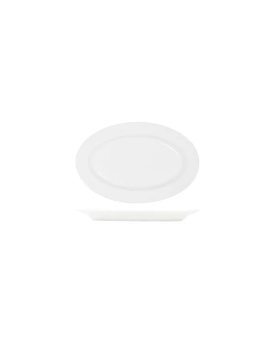 Tablekraft Core 260x170mm Oval Wide Rim Platter White