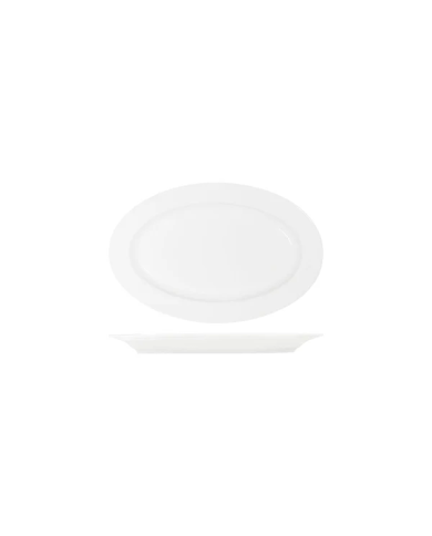 Tablekraft Core 300x200mm Oval Wide Rim Platter White