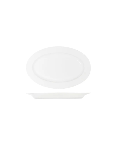 Tablekraft Core 355x240mm Oval Wide Rim Platter White