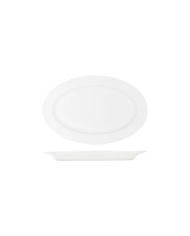 Tablekraft Core 355x240mm Oval Wide Rim Platter White