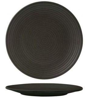 Zuma 310mm Round Coupe Plate Ribbed Charcoal