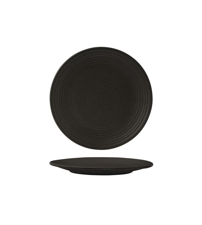 Zuma 265mm Round Coupe Plate Ribbed Charcoal