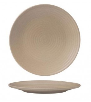Zuma 210mm Round Coupe Plate Ribbed Sand
