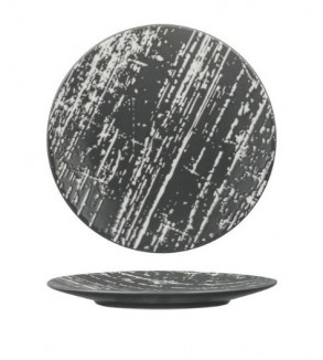 Luzerne 160mm Round Flat Plate Drizzle Grey with White (6)