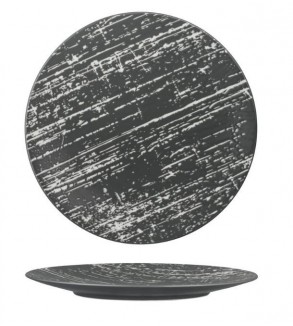 Luzerne 230mm Round Flat Plate Drizzle Grey with White (6)