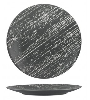 Luzerne 280mm Round Flat Plate Drizzle Grey with White (4)