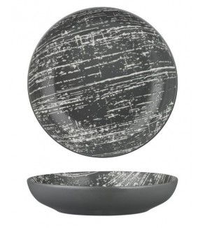 Luzerne 1900ml / 260mm Round Share Bowl Drizzle Grey with White
