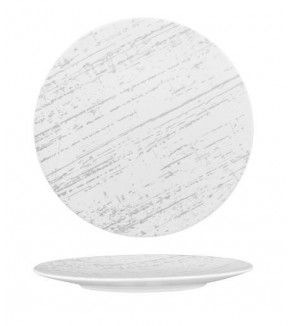 Luzerne 210mm Round Flat Plate Drizzle White with Grey (6)