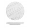 Luzerne 210mm Round Flat Plate Drizzle White with Grey