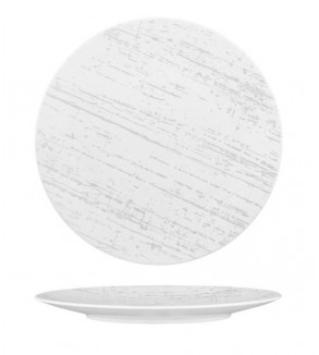 Luzerne 230mm Round Flat Plate Drizzle White with Grey (6)