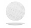 Luzerne 230mm Round Flat Plate Drizzle White with Grey