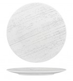Luzerne 280mm Round Flat Plate Drizzle White with Grey