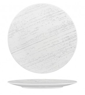 Luzerne 280mm Round Flat Plate Drizzle White with Grey (4)