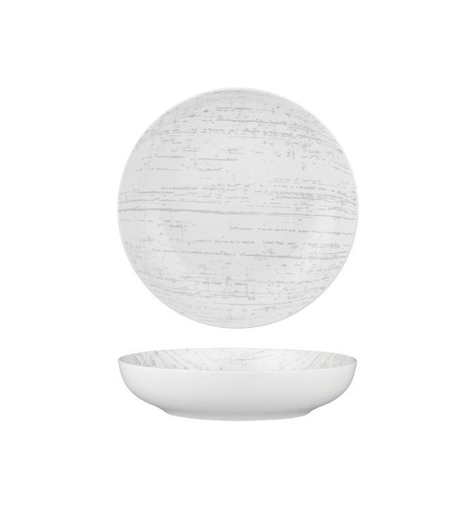 Luzerne 1000ml / 210mm Round Share Bowl Drizzle White with Grey