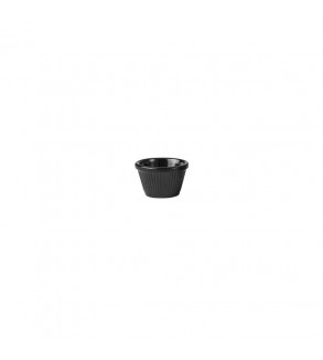 Ryner Melamine 45ml Ramekin 63x40mm Black Flutted