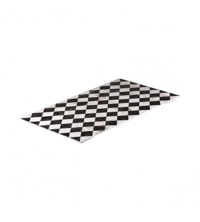 Display Serve 530 x 325mm Rectangular Checkerboard Marble Ryner Melamine (3)