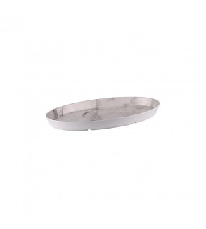 Display Serve 425 x 265 x 40mm Oval Display Dish White Marble Ryner Melamine (12)
