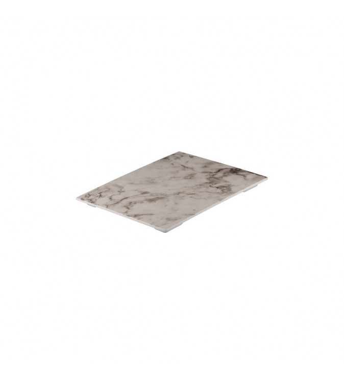 Display Serve 325 x 265mm Rectangular Platter White Marble Ryner Melamine (3)