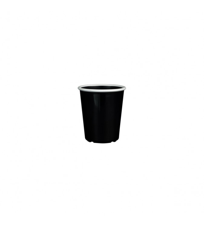 Evoke 85 x 95mm / 290ml Cup Black with White Rim Ryner Melamine (12)