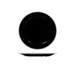 Evoke 270mm Round Plate Wide Rim Black with White Rim Ryner Melamine (12)