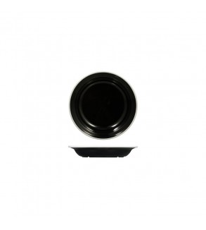 Evoke 200mm / 380ml Deep Round Plate Black with White Rim Ryner Melamine (12)