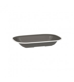 Evoke 270 x 200 x 42mm / 900ml Rectangular Dish Wide Rim Grey with White Rim Ryner Melamine (12)