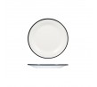 Evoke 220mm Round Plate Wide Rim White with Black Rim Ryner Melamine (12)
