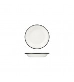 Evoke 200mm / 380ml Deep Round Plate Wide Rim White with Black Rim Ryner Melamine (12)