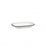 Evoke 200 x 145 x 40mm / 400ml Rectangular Platter Wide Rim Grey with White Rim Ryner Melamine (12)