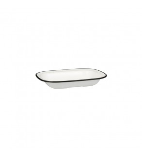 Evoke 200 x 145 x 40mm / 400ml Rectangular Platter Wide Rim Grey with White Rim Ryner Melamine (12)