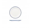 Evoke 220mm Round Plate Wide Rim White with Blue Rim Ryner Melamine (12)
